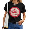 Nebraska State Nickname Husker Roundel [Distressed] Women T-shirt